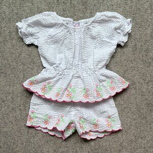 Bonnie Baby Seersucker Girls Set (12M)